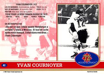 1991-92 Future Trends Canada ’72 French #82 Yvan Cournoyer Back