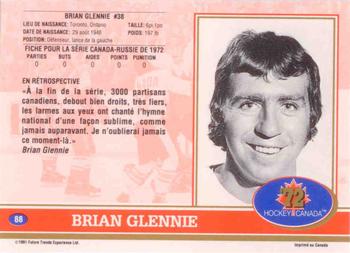 1991-92 Future Trends Canada ’72 French #88 Brian Glennie Back
