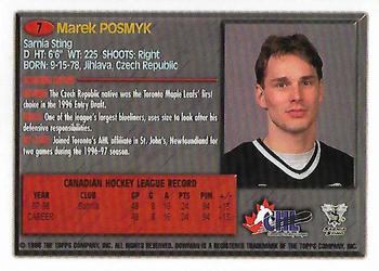 1998 Bowman CHL #7 Marek Posmyk Back