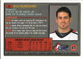 1998 Bowman CHL #24 Sean Blanchard Back