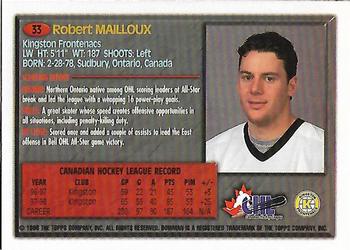 1998 Bowman CHL #33 Robert Mailloux Back