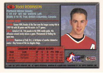 1998 Bowman CHL #52 Todd Robinson Back