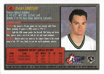 1998 Bowman CHL #61 Evan Lindsay Back