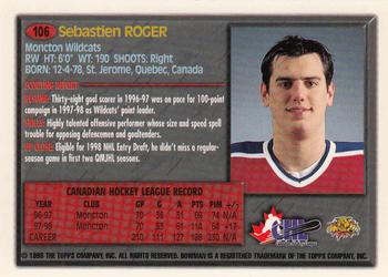 1998 Bowman CHL #106 Sebastien Roger Back