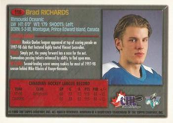 1998 Bowman CHL #116 Brad Richards Back