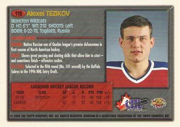 1998 Bowman CHL #118 Alexei Tezikov Back