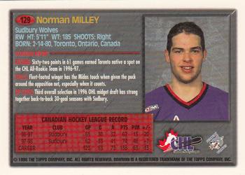 1998 Bowman CHL #129 Norm Milley Back