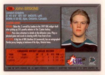 1998 Bowman CHL #134 John Erskine Back