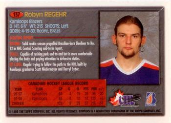 1998 Bowman CHL #137 Robyn Regehr Back