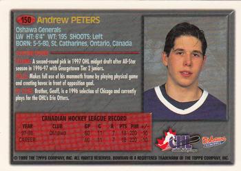 1998 Bowman CHL #150 Andrew Peters Back