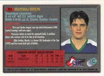 1998 Bowman CHL #154 Mathieu Biron Back