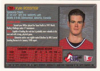 1998 Bowman CHL #157 Kyle Rossiter Back