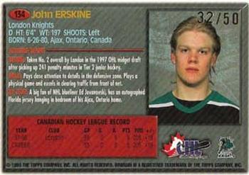 1998 Bowman CHL - Golden Anniversary #134 John Erskine Back