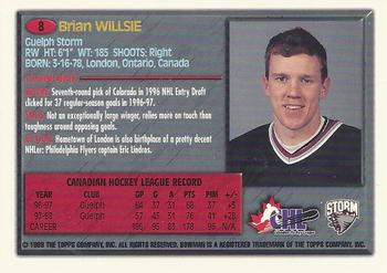 1998 Bowman CHL - OPC International #8 Brian Willsie Back