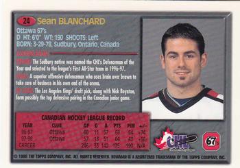 1998 Bowman CHL - OPC International #24 Sean Blanchard Back