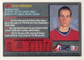 1998 Bowman CHL - OPC International #43 Brad Ference Back