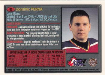 1998 Bowman CHL - OPC International #83 Dominic Perna Back