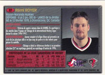 1998 Bowman CHL - OPC International #87 Remi Royer Back