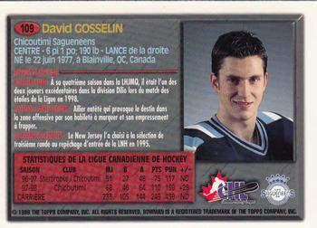 1998 Bowman CHL - OPC International #109 David Gosselin Back