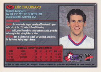 1998 Bowman CHL - OPC International #143 Eric Chouinard Back