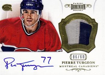 2012-13 Panini Prime - 2012-13 Panini Dominion Autographed Patches #74 Pierre Turgeon Front