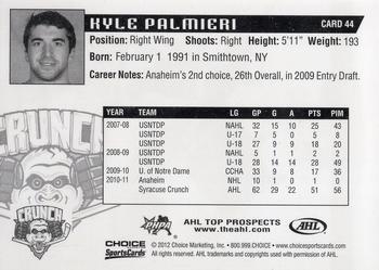 2011-12 Choice AHL Top Prospects #44 Kyle Palmieri Back