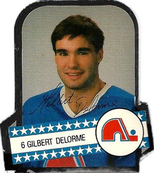 1985-86 Provigo Quebec Nordiques Stickers #NNO Gilbert Delorme Front