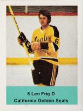 1974-75 NHL Action Stamps #NNO Len Frig Front