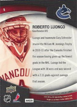 2012 Upper Deck National Hockey Card Day Canada #8 Roberto Luongo Back