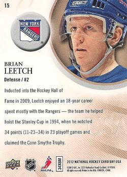 2012 Upper Deck National Hockey Card Day USA #15 Brian Leetch Back