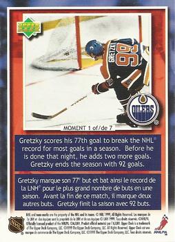1999-00 Kraft / Post Collection - Post / Upper Deck Gretzky Moments #1 Wayne Gretzky Back