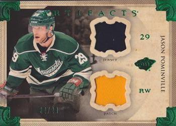 2013-14 Upper Deck Artifacts - Horizontal Jersey / Patch Emerald #36 Jason Pominville Front