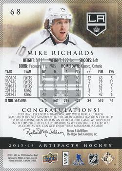 2013-14 Upper Deck Artifacts - Horizontal Patch / Patch Spectrum #68 Mike Richards Back