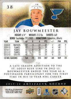 2013-14 Upper Deck Artifacts - Ruby #38 Jay Bouwmeester Back