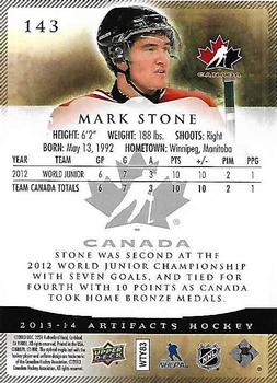 2013-14 Upper Deck Artifacts - Ruby #143 Mark Stone Back