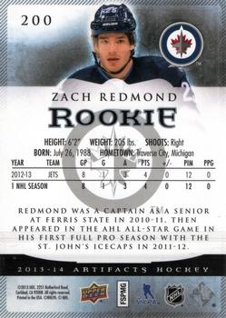 2013-14 Upper Deck Artifacts - Ruby #200 Zach Redmond Back