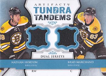 2013-14 Upper Deck Artifacts - Tundra Tandems Blue Dual Jersey #TT-HM Nathan Horton / Brad Marchand Front