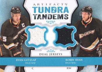 2013-14 Upper Deck Artifacts - Tundra Tandems Blue Dual Jersey #TT-RB Ryan Getzlaf / Bobby Ryan Front