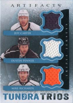 2013-14 Upper Deck Artifacts - Tundra Trios Jerseys Blue #T3-RCP Jeff Carter / Dustin Penner / Mike Richards Front