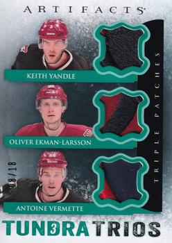 2013-14 Upper Deck Artifacts - Tundra Trios Patches Emerald #T3-VYE Keith Yandle / Oliver Ekman-Larsson / Antoine Vermette Front