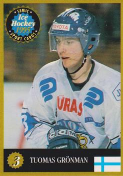 1995 Semic Ice Hockey (Finnish) #3 Tuomas Grönman Front