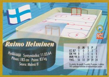 1995 Semic Ice Hockey (Finnish) #14 Raimo Helminen Back