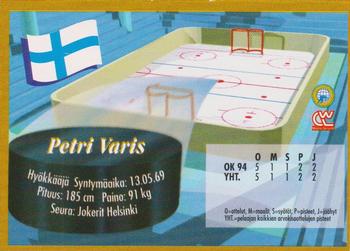 1995 Semic Ice Hockey (Finnish) #28 Petri Varis Back