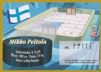 1995 Semic Ice Hockey (Finnish) #29 Mikko Peltola Back