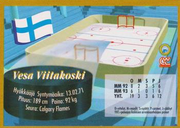 1995 Semic Ice Hockey (Finnish) #45 Vesa Viitakoski Back