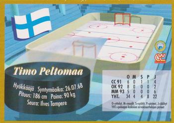 1995 Semic Ice Hockey (Finnish) #50 Timo Peltomaa Back