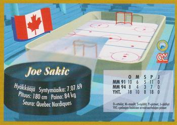 1995 Semic Ice Hockey (Finnish) #87 Joe Sakic Back