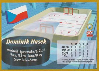 1995 Semic Ice Hockey (Finnish) #141 Dominik Hasek Back