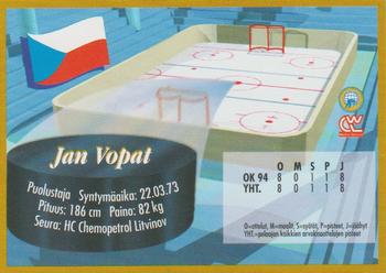 1995 Semic Ice Hockey (Finnish) #143 Jan Vopat Back