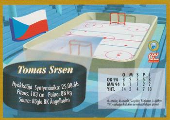 1995 Semic Ice Hockey (Finnish) #156 Tomas Srsen Back